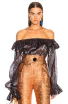 Petar Petrov Edwige Top In Blue,orange,metallics