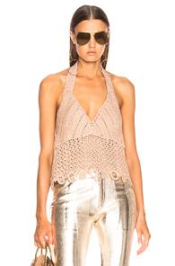 Jonathan Simkhai Pearl Crochet Bra Top In Neutrals,pink