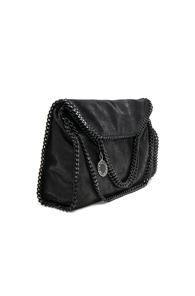 Stella Mccartney Falabella Black Chain Tote In Black