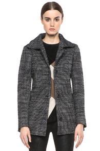 Derek Lam Graphic Tweed Blazer In Black
