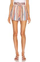Frame Tie Up Short In Blue,pink,stripes