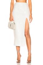 Rasario Sequin Midi Skirt In White