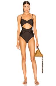 Zimmermann Corsage Knot Swimsuit In Brown