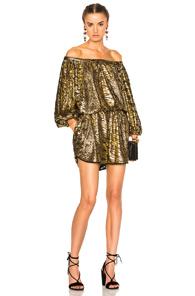 Rachel Comey Smokey Romper In Metallics,yellow