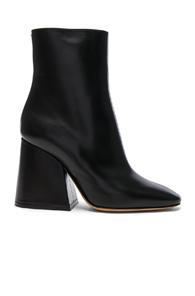 Maison Margiela Leather Block Heel Boots In Black
