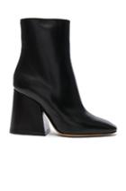 Maison Margiela Leather Block Heel Boots In Black