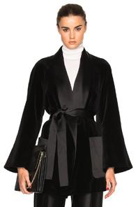 Rosetta Getty Shawl Robe Jacket In Black