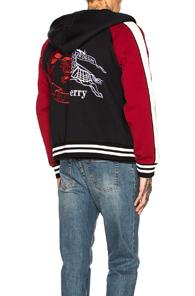 Burberry Scarborough Varsity Hoodie In Blue,red