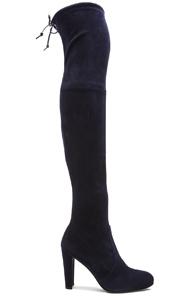 Stuart Weitzman Highland Suede Boots In Blue