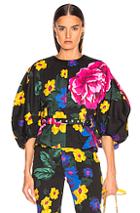 Marques ' Almeida Curved Sleep Top In Black,floral