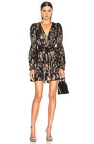 Ulla Johnson Ursa Dress In Black,floral,metallic,purple