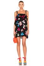 Tanya Taylor Tassel Georgette Gabriella Dress In Abstract,black,pink,red