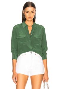 Equipment Slim Signature Top In Green