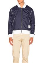 Thom Browne Double Sided Bomber Jacket In Blue