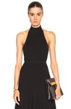 Rosetta Getty Ribbed Mock Neck Halter Top In Black