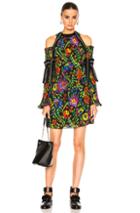 3.1 Phillip Lim Long Sleeve Floral Cold Shoulder Dress In Black,floral,red