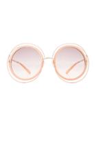 Chloe Carlina Circle Sunglasses In Metallics,pink