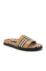 Burberry Sandal In Neutral,plaid