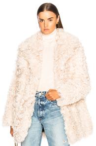 A.l.c. Stone Fur Coat In Neutrals