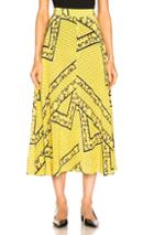 Ganni Silk Mix Skirt In Floral,paisley,yellow