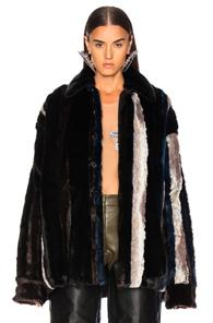 Y/project Faux Fur Shirt In Black,brown,neutral