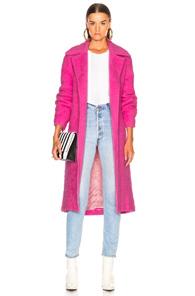 Helmut Lang Nappy Wool Coat In Pink
