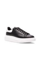 Alexander Mcqueen Leather Platform Sneakers In Black