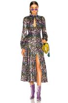 Raquel Diniz Velvet Asia Dress In Black,blue,floral,purple