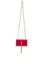 Saint Laurent Small Monogram Embossed Croc Kate Bag In Animal Print,red