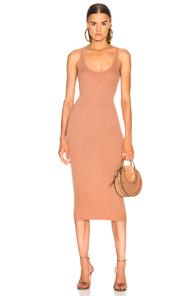 Enza Costa Rib Tank Dress In Nude