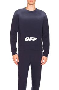 Off-white Wing Off Crewneck In Blue