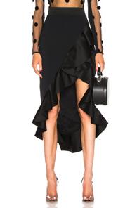 David Koma Flounce Skirt In Black