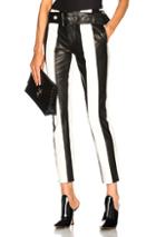 Frame Paneled Leather Pant In Black,white,stripes