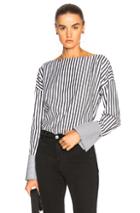 Ag Adriano Goldschmied Famke Top In Gray,stripes,white