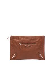 Balenciaga Giant Arena Pouch In Brown