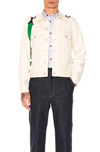 Ganryu Cotton Selvedge Denim Jacket In Neutrals