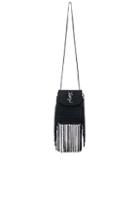 Saint Laurent Anita Crochet Crossbody Bag In Black
