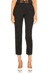 Alexander Mcqueen Pinstripe Cigarette Trousers In Black,stripes