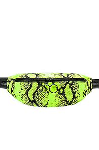 Off-white Python Fanny Pack In Yellow,animal Print