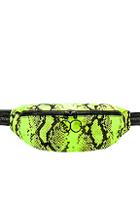 Off-white Python Fanny Pack In Yellow,animal Print
