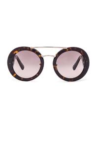 Prada New Baroque Sunglasses In Brown,animal Print