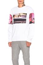 Calvin Klein Est. 1978 Graphic Long Sleeve Tee In Pink,tropical,white