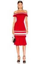 Jonathan Simkhai For Fwrd Off The Shoulder Knit Dress In Red