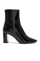 Saint Laurent Patent Leather Pin Lou Ankle Boots In Black
