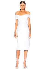Cushnie Et Ochs Twist Off Shoulder Pencil Dress In White