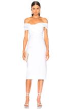 Cushnie Et Ochs Twist Off Shoulder Pencil Dress In White