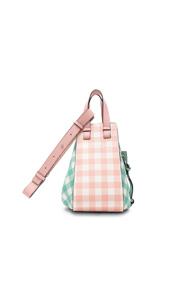 Loewe Gingham Small Hammock Bag In Checkered & Plaid,pink,green