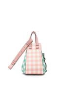 Loewe Gingham Small Hammock Bag In Checkered & Plaid,pink,green
