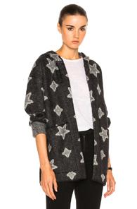 Saint Laurent Oversize Star Sweater In Abstract,black,gray