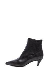 Saint Laurent Python Effect Cat Boots In Animal Print,black